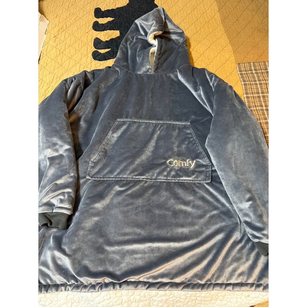 The Comfy Original Oversized Wearable Blanket Hoodie Gray Sherpa Lined One Size